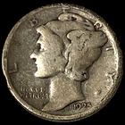 1925-S Mercury Dime 90% U.S. Silver Coin 10c KM# 140 Lot C12-133 Low Mintage