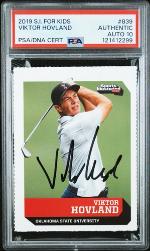 2019 SI Kids VIKTOR HOVLAND Rookie Card PSA 10 AUTO Autograph Norway Golf #839