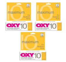 3X OXY 10 Acne Pimple Spot Treatment 25g for Stubborn Acne 10 Benzoyl Free Ship