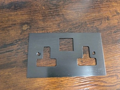 Corston Style Modulschalterplatte / Steckdosenplatte Metall gebürstet 2 Gang überstreichbar