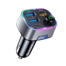 Syncwire Bluetooth 5.4 FM Transmitter Car Adapter 48W PD 36W  Small, Silver