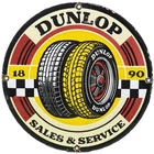 VINTAGE DUNLOP TIRES PORCELAIN SIGN GASOLINE SALES SERVICE STATION PUMP PLATE