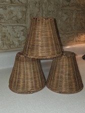   Zestaw abażurów do lamp rattanowych O 3 abażury na klips, kształt imperium / beczki...  