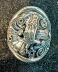 Vintage Men's Large Eagle & Leafs Sterling Silver Men's Rings size  13.5