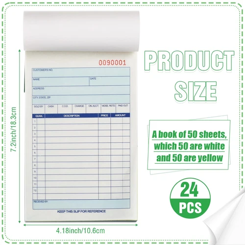 Sales Order Books 2 Part Carbonless (White/Canary Yellow) Receipt with Carbon... - Picture 2 of 6