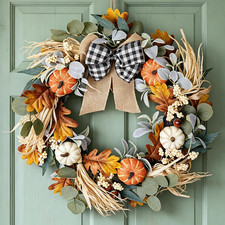 Fall Wreaths for Front Door - 24 Inch Autumn Harvest Wreath