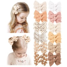24 PACK Baby Girl Hair Clips Set, Hair Bows Barrettes Handmade Accessories Al...
