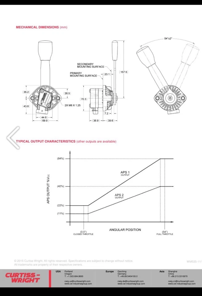 Control electrónico del acelerador - Curtis Wright WM-535 Foto 2 de 4