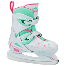 Lake Placid Boys Nitro 8.8 Adjustable Ice Skates White/Mint Large 4-7 