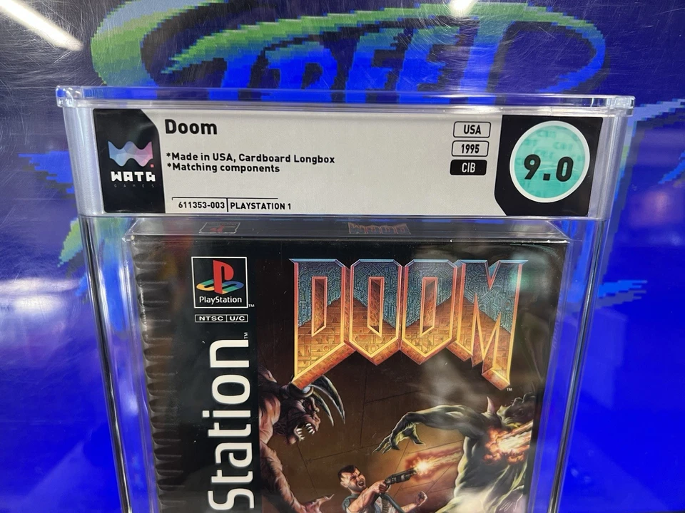 1995 PS1 Doom Cardboard Longbox CIB Complete Graded WATA 9.0 CIB 9.4 Box! - Image 2 of 4