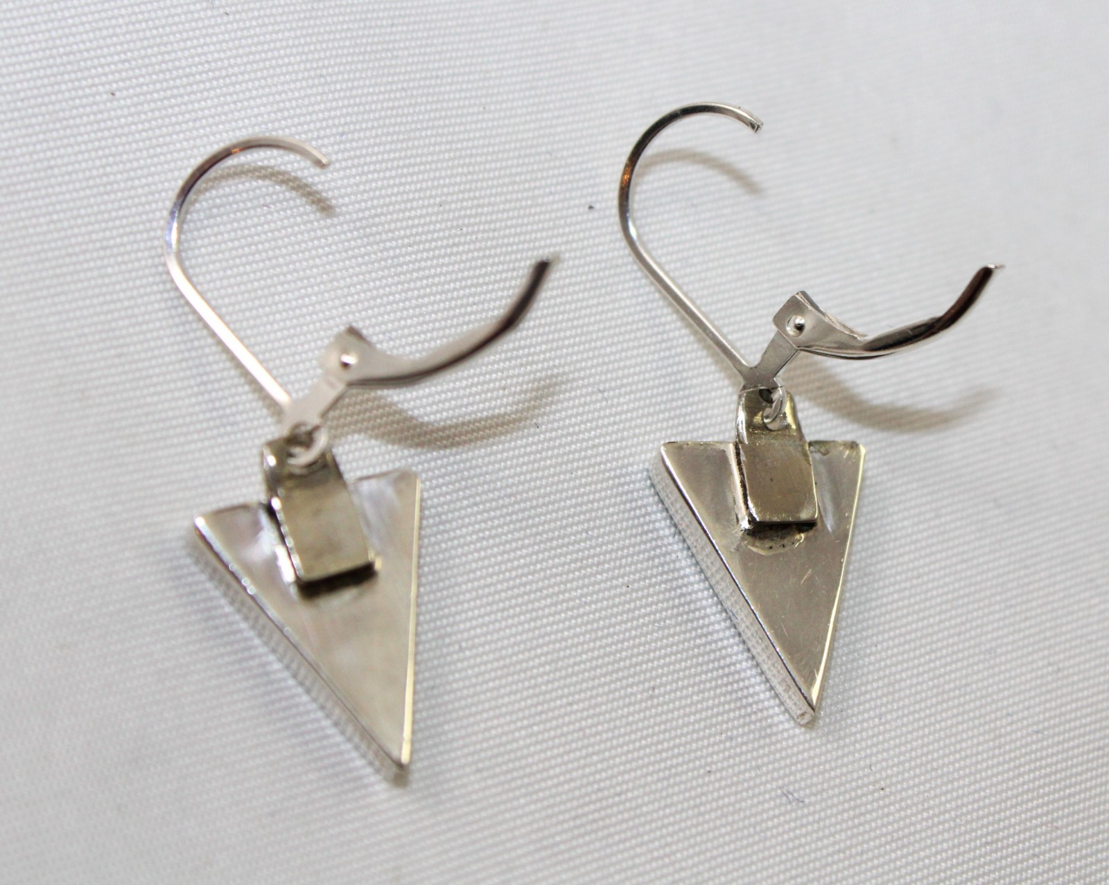 Sterling Silver Turquoise Inlay Triangular Shaped… - image 7