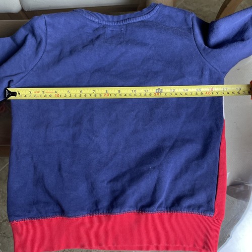 Vintage Levis Kids Pullover Long Sleeve Crew Neck Sweatshirt Blue White Red M - Picture 5 of 6