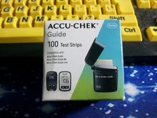 100 ACCU-CHEK GUIDE 1 BOX OF 100 TEST STRIPS, EXP  7-27-2026, GOOD SEALED BOX