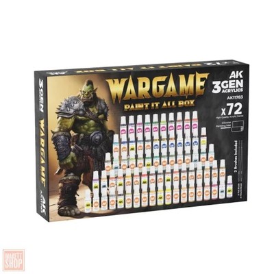 AK Interactive AK11783 - Acrylics 3rd gen. wargame paint it all box 72 colors