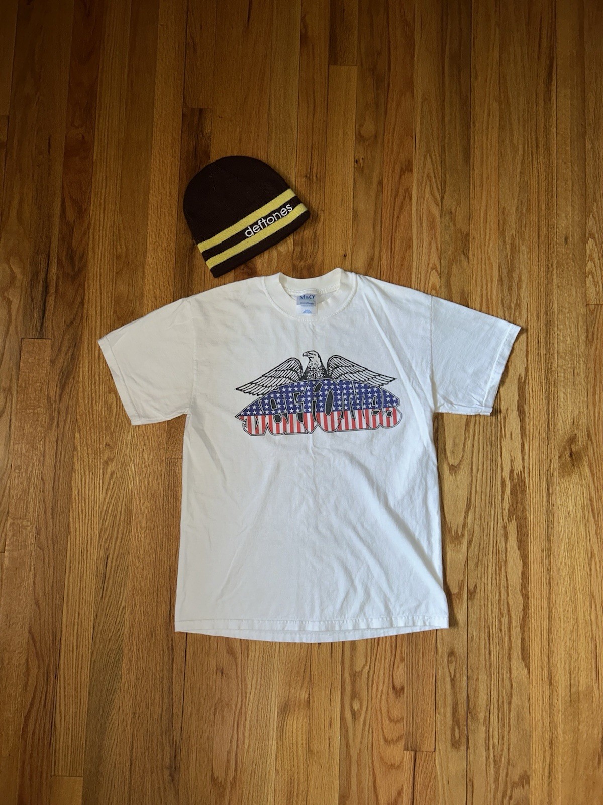 T shirt vintage deftones 2000 American Eagle White Pony Tour con date più cappello marrone