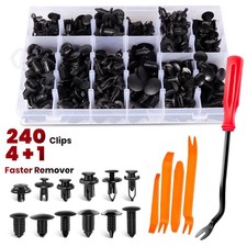 240pcs Auto Car Bumper Retainer Clips Kit Fastener Remover Push Pin Rivet Screw