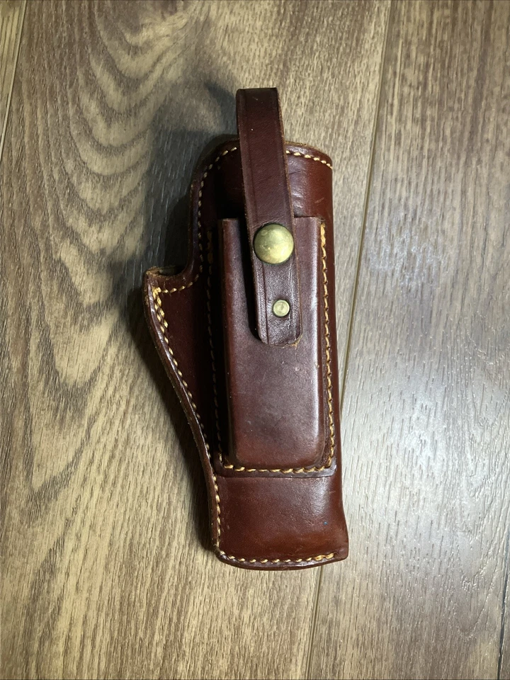 Triple-K 39-17B Packer Brown Leather Holster With Spare Magazine Pouch - Image 4 of 4