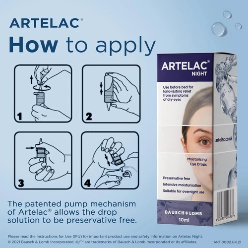 Artelac Night Eye Drops, Symptom Relief for Tired, Dry, 10 ml (Pack of 1) - Picture 4 of 8