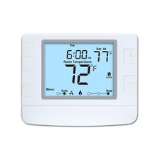 Programmable Thermostat for House, 1 Heat/1 1.02"D x 4.72"W x 3.86"H, White