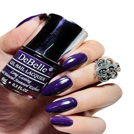 DeBelle Gel Nail Polish Royale' Viola (Dark Violet Nail Paint)|Non UV - Gel Fini
