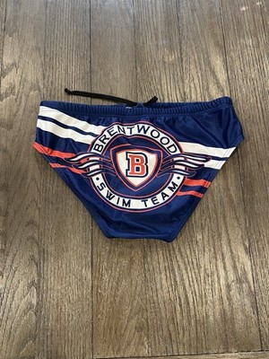 Mens Brentwood High School Team Spandex Briefs Bikini swimsuit Swim Team 34