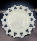 Kemple Glass 1960's Milk Glass Shell and Club Plate - 9" Vintage