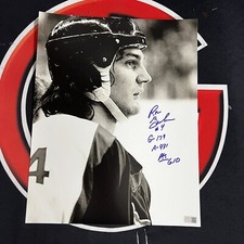 Ron Greschner Autographed New York Rangers 11x14 Photo Stats Signed Steiner CX