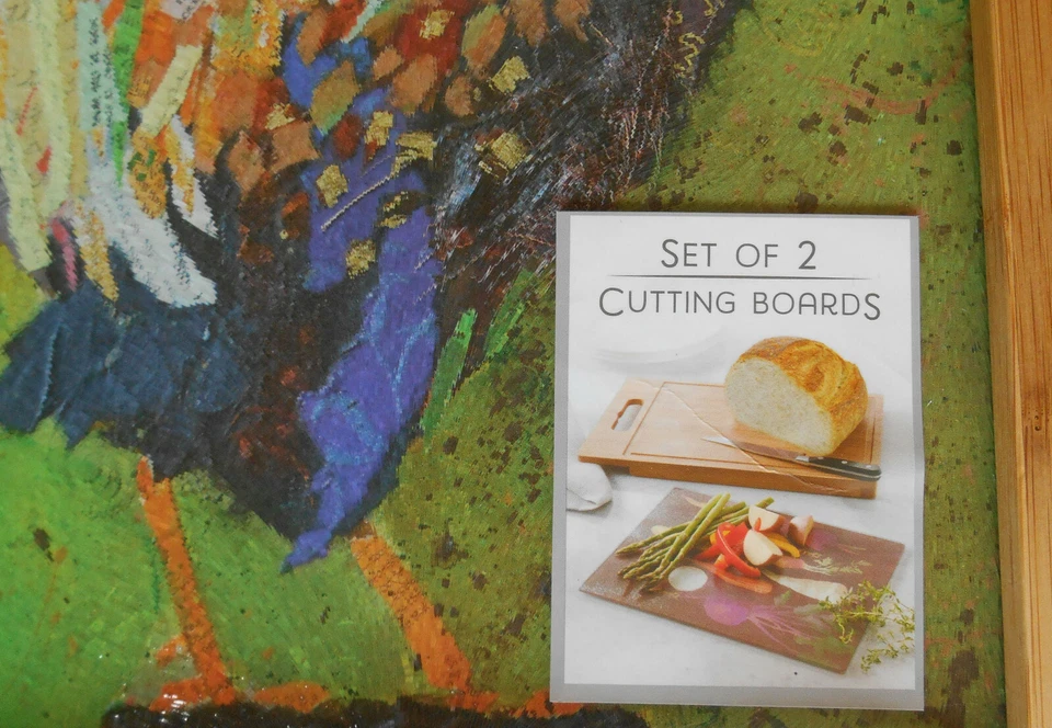 Silvestri Demdaco Rooster Wood and Glass Cutting Board Set, Multicolor - Image 3 of 4