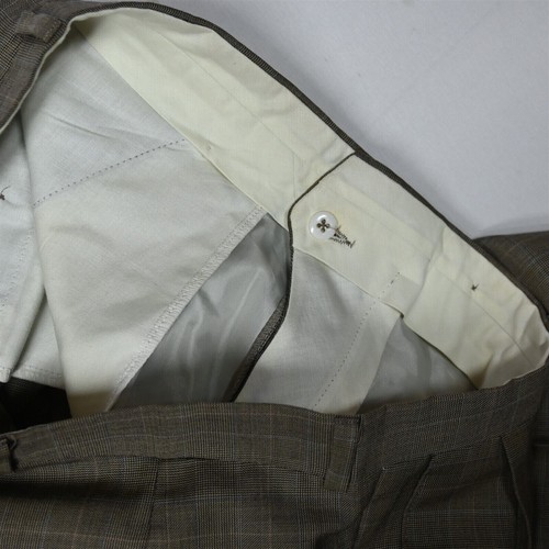 Vtg Chaps Ralph Lauren 40R 34x30 Brown Glenn Check Wool Cashmere Suit - Picture 10 of 12