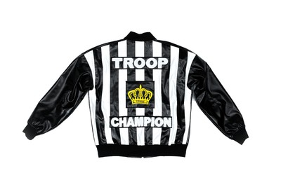 TROOP CHAMPION LEATHER JACKET BLACK/WHITE VTG RETRO | eBay