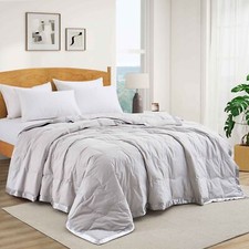 Super Soft Silent Oversized Down Blanket, King or Queen Bed Blanket Satin Trim