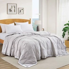 Super Soft Silent Oversized Down Blanket, King or Queen Bed Blanket Satin Trim