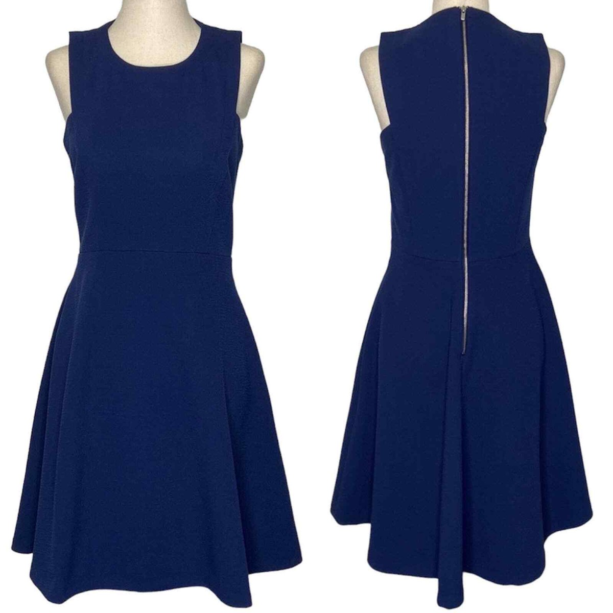 navy blue banana republic dress Banana Republic Navy Fit and Flare Double Faced Fabric Dress
