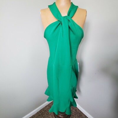 19 COOPER Women's Green Ruffled Cutout Lace-back Skater Dress Size XL | eBay