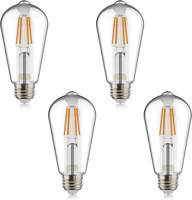 ST64 LED Filament Bulbs, 100W Equivalent, Edison Vintage Dimmable Energy Lamp