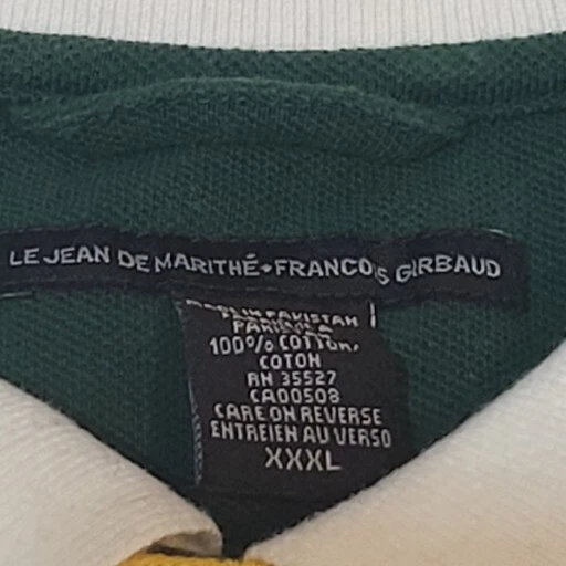 Camisa Polo Marithe Francois Girbaud Para Hombres 3XL Deletrear Rugby Rayas De Colección! Foto 4 de 4