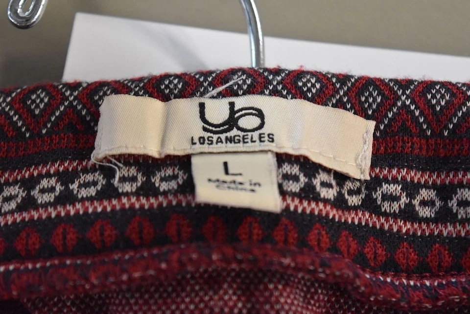 Ya Los Angeles Womens Skirt Size L Red Navy Printed Cotton Mini  Casual - Image 4 of 4