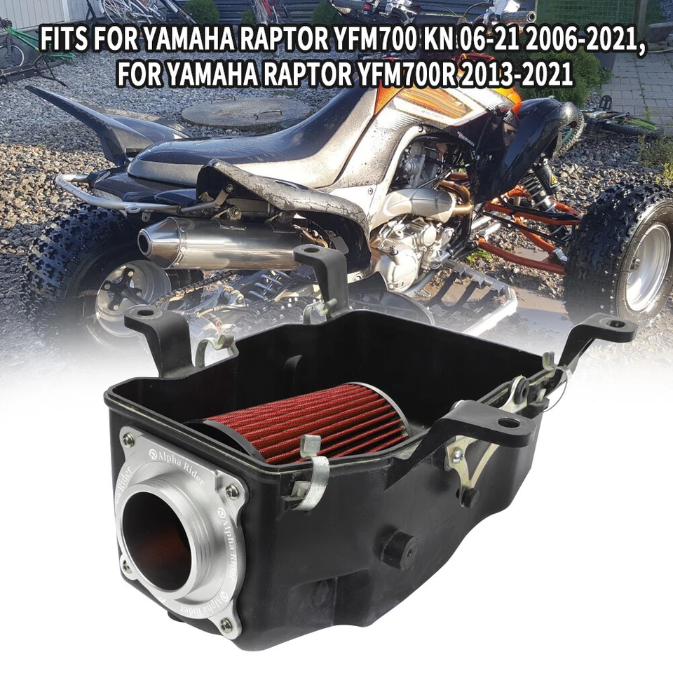 Limpiador de admisión de filtro de aire Pro Flow + adaptador para Yamaha Raptor 700 700R 2006-2021 Foto 2 de 4