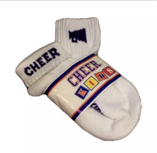 Youth Size 7-9 Purple 2 In 1 Megaphone Flip Down Cheerleader Athletic Socks NWT 