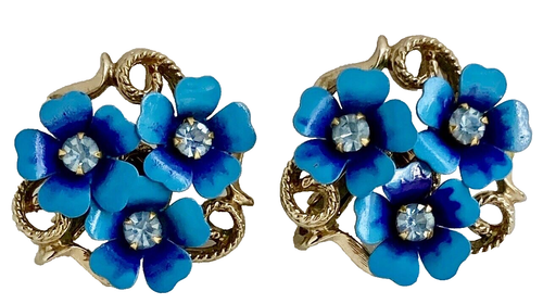 BOUCLES D'OREILLES représentant des fleurs signé AVON BIJOU VINTAGE - Foto 3 di 8