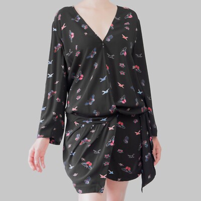 Ba&sh Bandit Butterfly Print Mini Dress | Size 0 | XS | UK 6-8