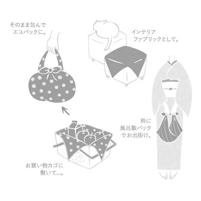 Silk Fabric 45cm 75cm Furoshiki Japanese Wrapping Cloth Yuzen Dyeing Flower Gift - Image 3 of 4