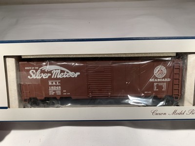 WEAVER CROWN 3-RAIL SEABOARD SILVER METEOR 40  BOXCAR! O SCALE FREIGHT TRAIN