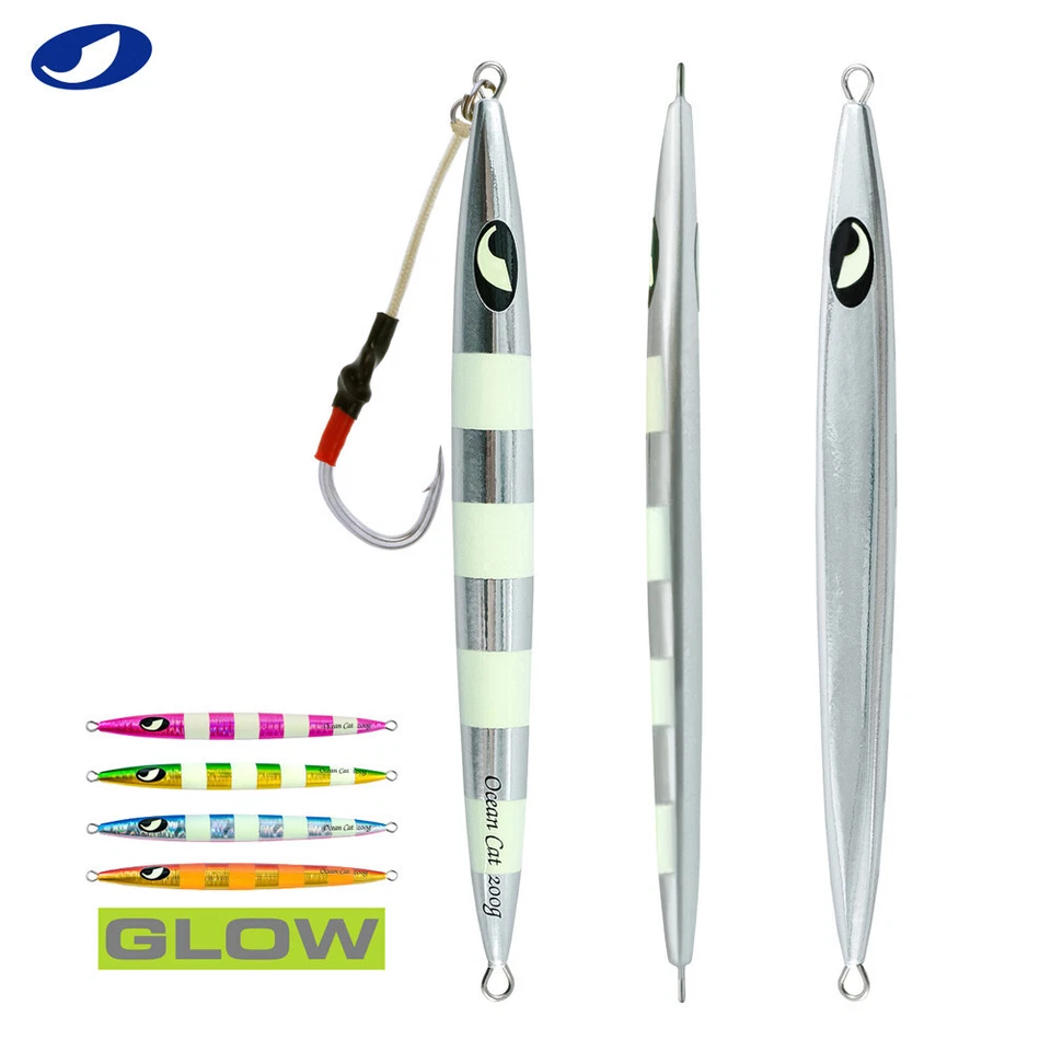 Plantillas verticales de plomo de metal Speed Fall Jigging señuelo de pesca plano cebos aparejos brillo Foto 3 de 4