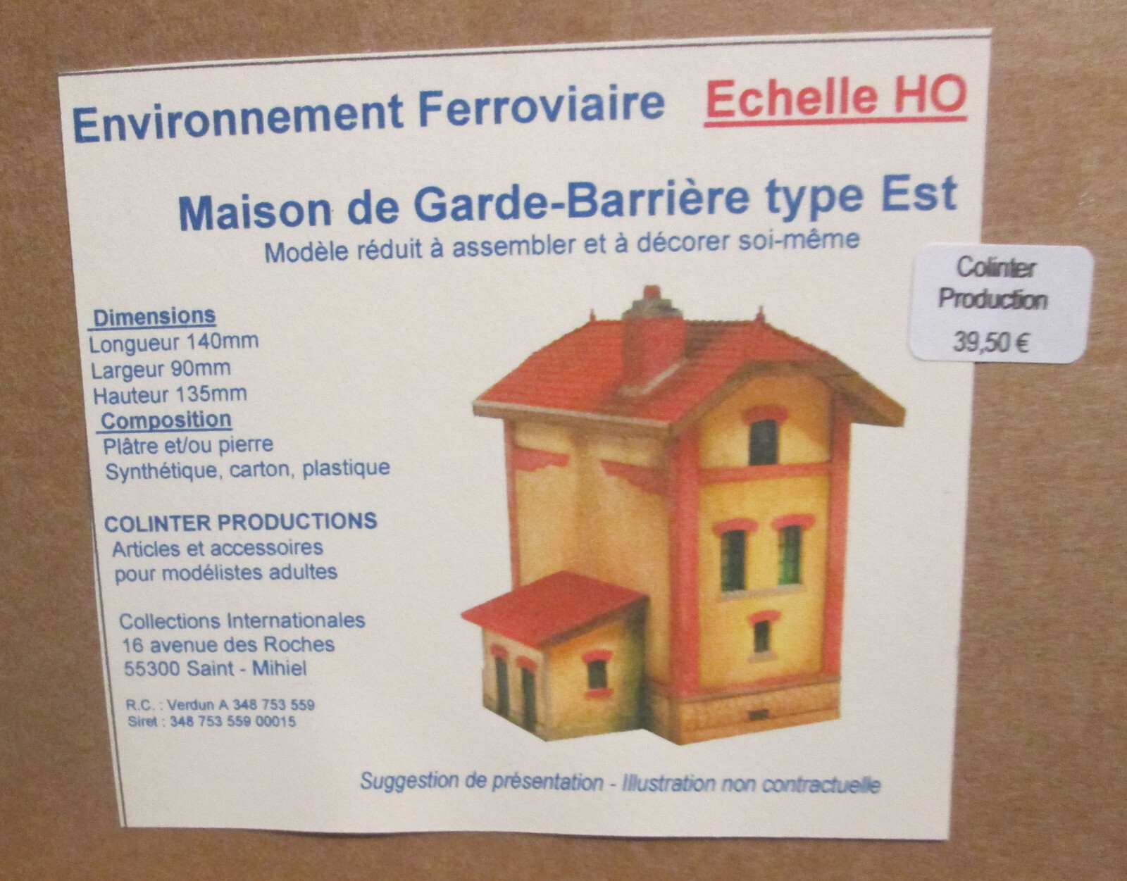 Maquette maison garde barrière HO pour décor ferroviaire Est GB101