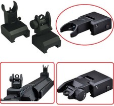 Flip Up Front Rear Dual Aperture Floding Backup Iron Sight Set 20mm Rail