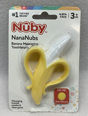 Nuby NanaNubs Baby Banana Teething Toothbrush 3+ Months BPA Free