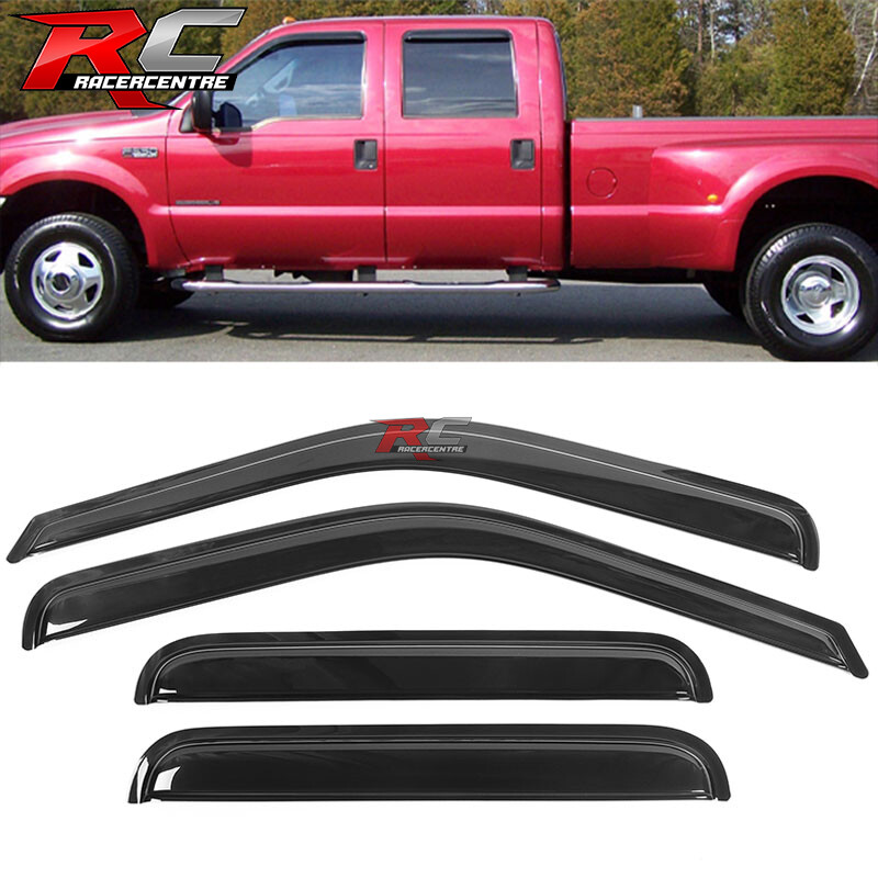 Rain Guards Window Visors For Ford F250-F550 Super Duty (1999-2016) - Tape-On Wind Deflectors, Vent Shades, SuperCrew Cab - View #7