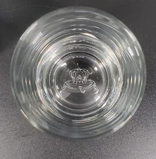 Set of 2 Crown Royal Whiskey Glasses Pillow & Crown Logo on Heavy Base - Italy