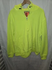 Work Gear 1/4 Quarter Pullover Hoodie Fuorescent Green Work Hard Earn Honest 